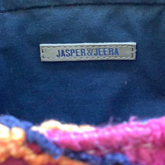 Anthropologie Jasper &  Jeera Boho Fringe Tapestry Clutch Purse